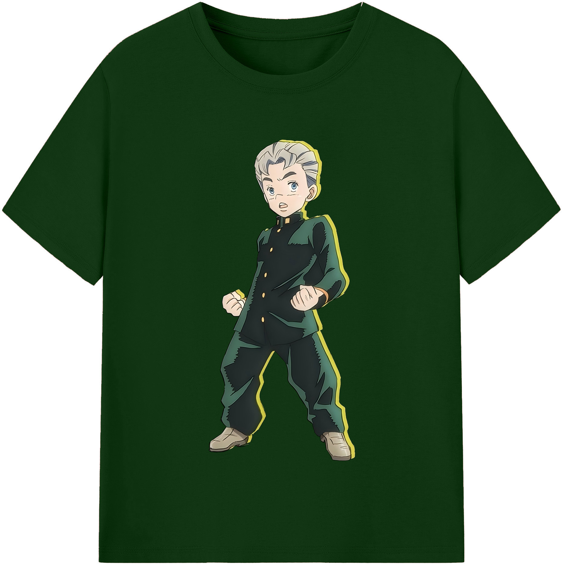 （画像用） ジョジョの奇妙な冒険 広瀨康一 JoJo's Bizarre Adventure Hirose Koichi 綿100％半袖Tシャツ（フロントプリント）